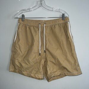 Mr.Swim Yellow and White Patterned Swim Shorts size large
